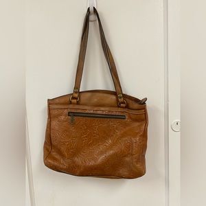 Leather embossed shoulder bag